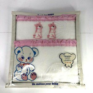Vintage New Baby Blanket 36" x 48" Polyester Decolin Inc. Girl Pony